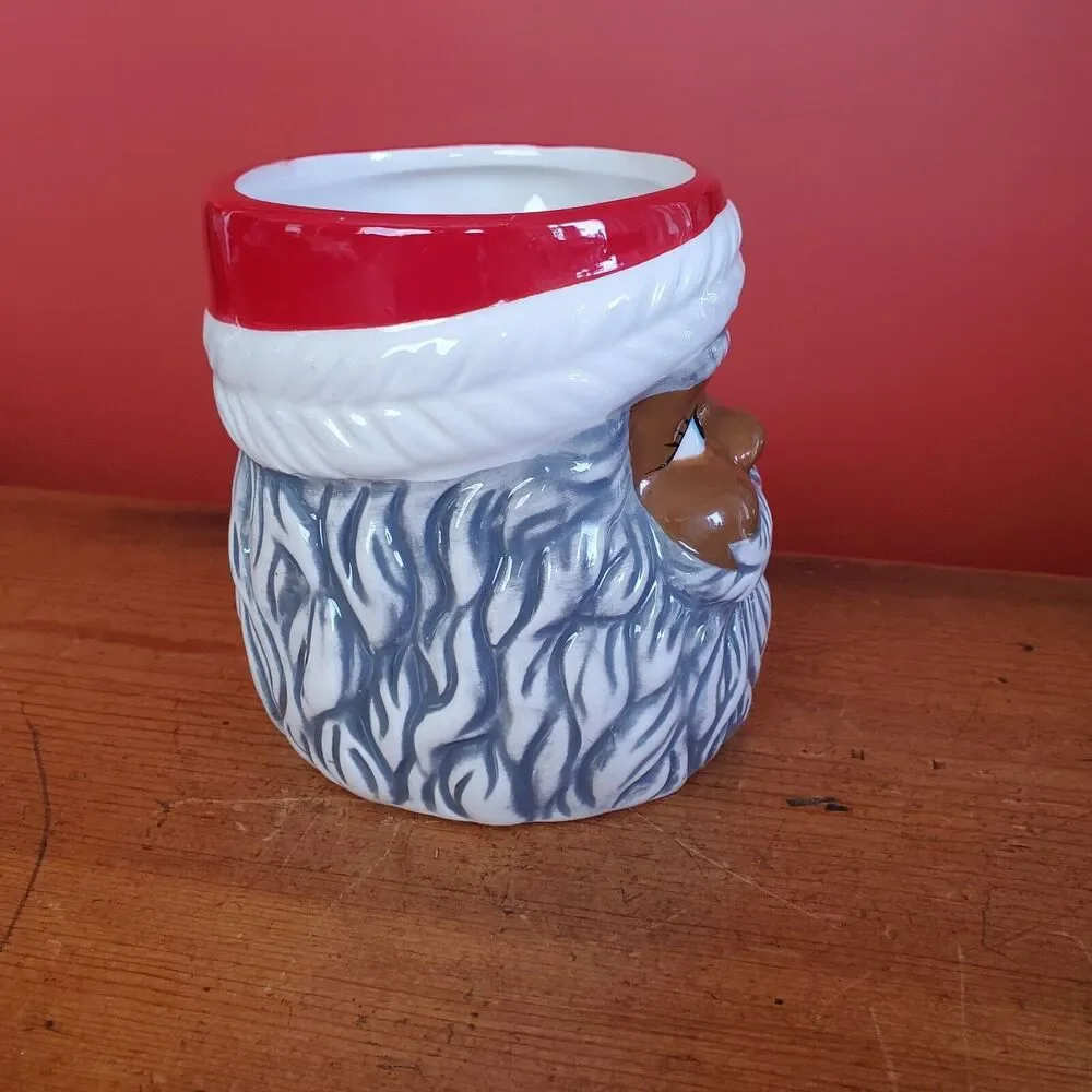 African American Santa Claus Mug Cup Stein Christmas Coffee Holiday Saint Nick